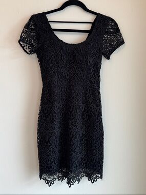 Hollister Black Crochet Lace Mini Dress